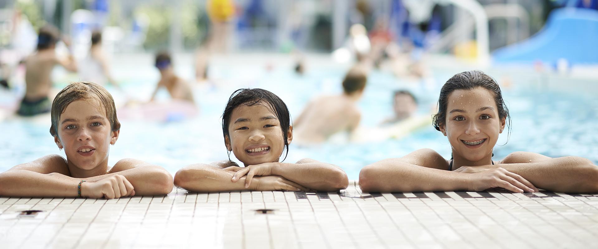 Children in the Cricket Club Pool