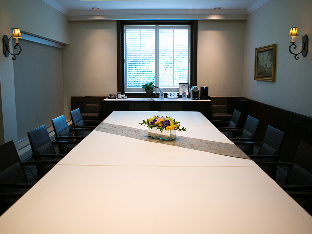 Picture of one of our Meeting Rooms ready for a coproate meeting